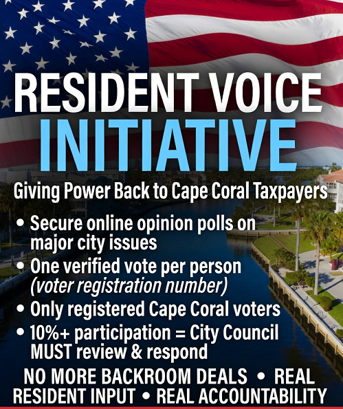 JOE ANGRISANO - CAPE CORAL RESIDENTS VOICE INITIATIVE