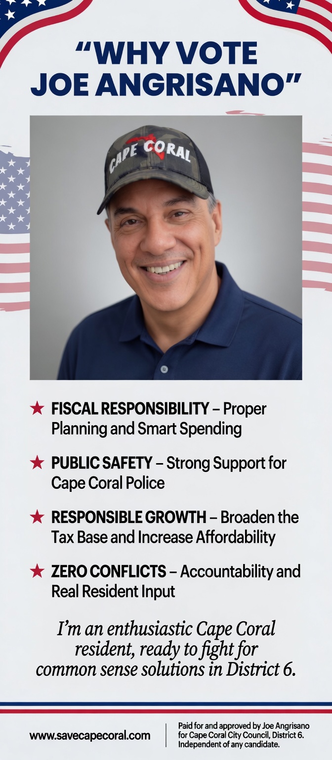 JOE ANGRISANO CITY COUNCIL DISTRICT 6 CAPE CORAL