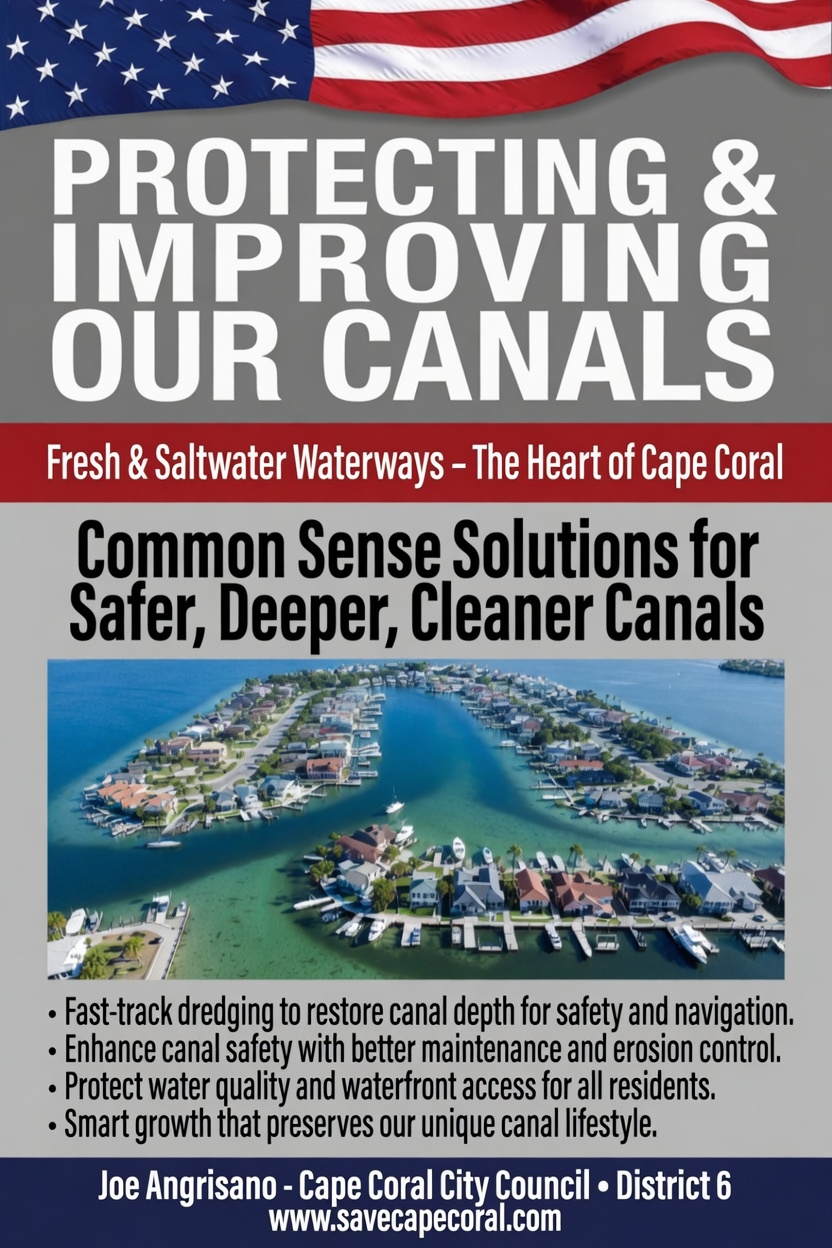 CAPE CORAL CANALS JOE ANGRISANO CITY COUNCIL DISTRICT 6